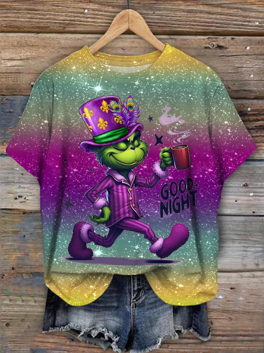 Good Night Mardi Gras Crew Neck T-shirt