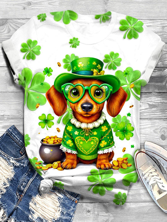 St. Patrick's Day Dachshund Lucky Dog T-shirt