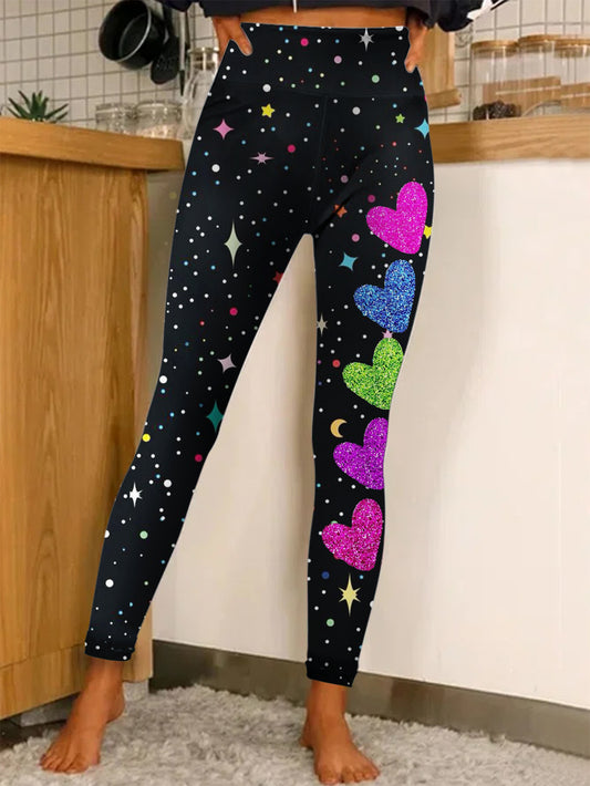 Heart Design Print Leggings