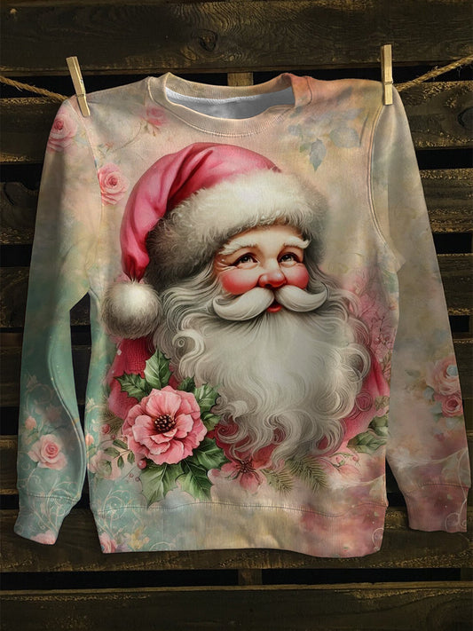 Women's Retro Santa Claus Long Sleeve Casual Top