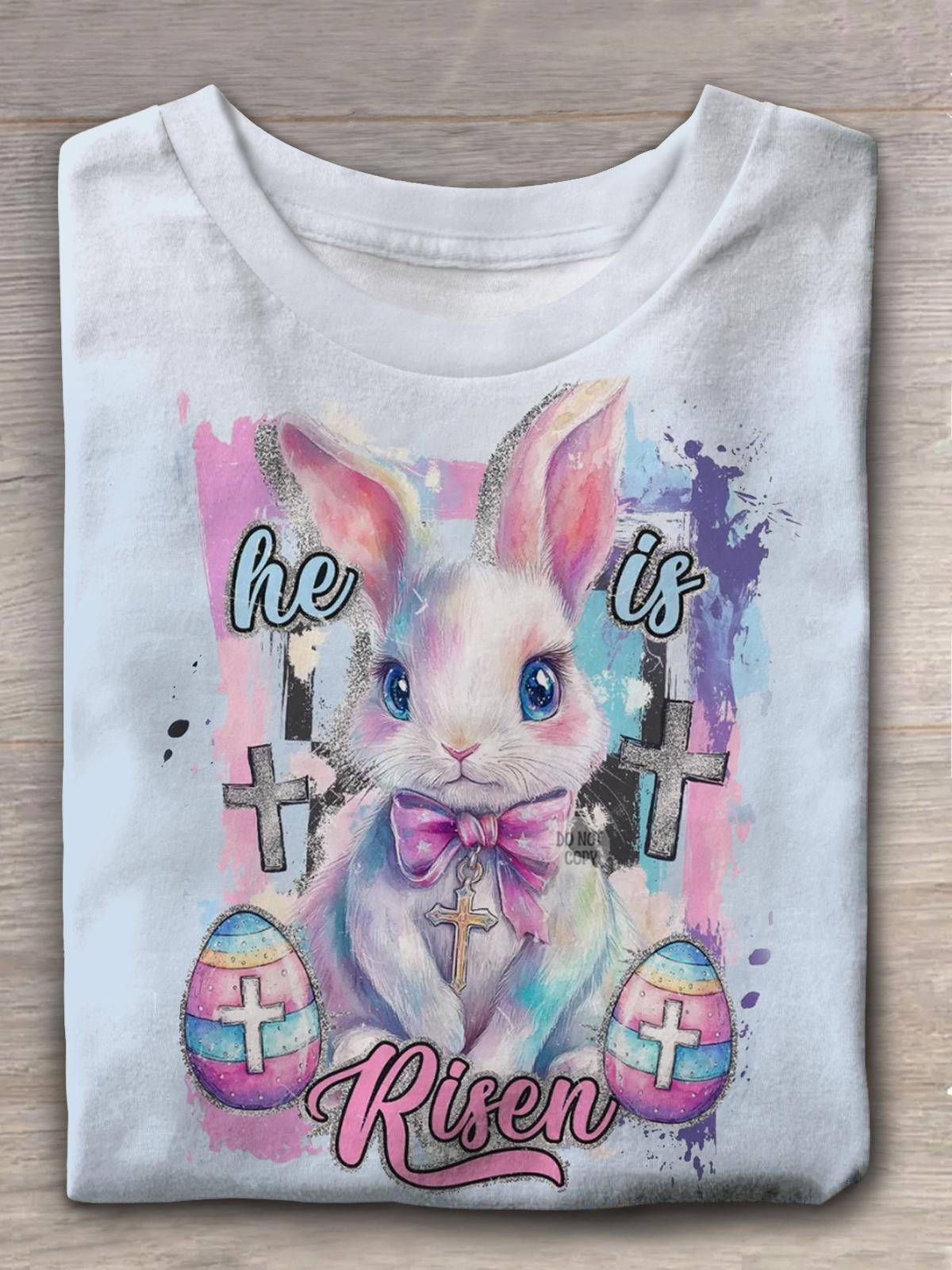 Easter Christian Bunny Crew Neck T-shirt