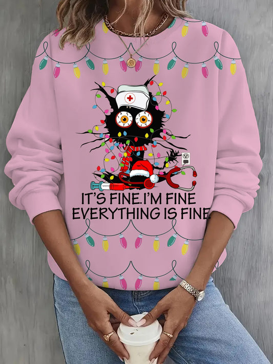 I'm Fine Everything Is Fine Christmas Nurse Long Sleeve Top