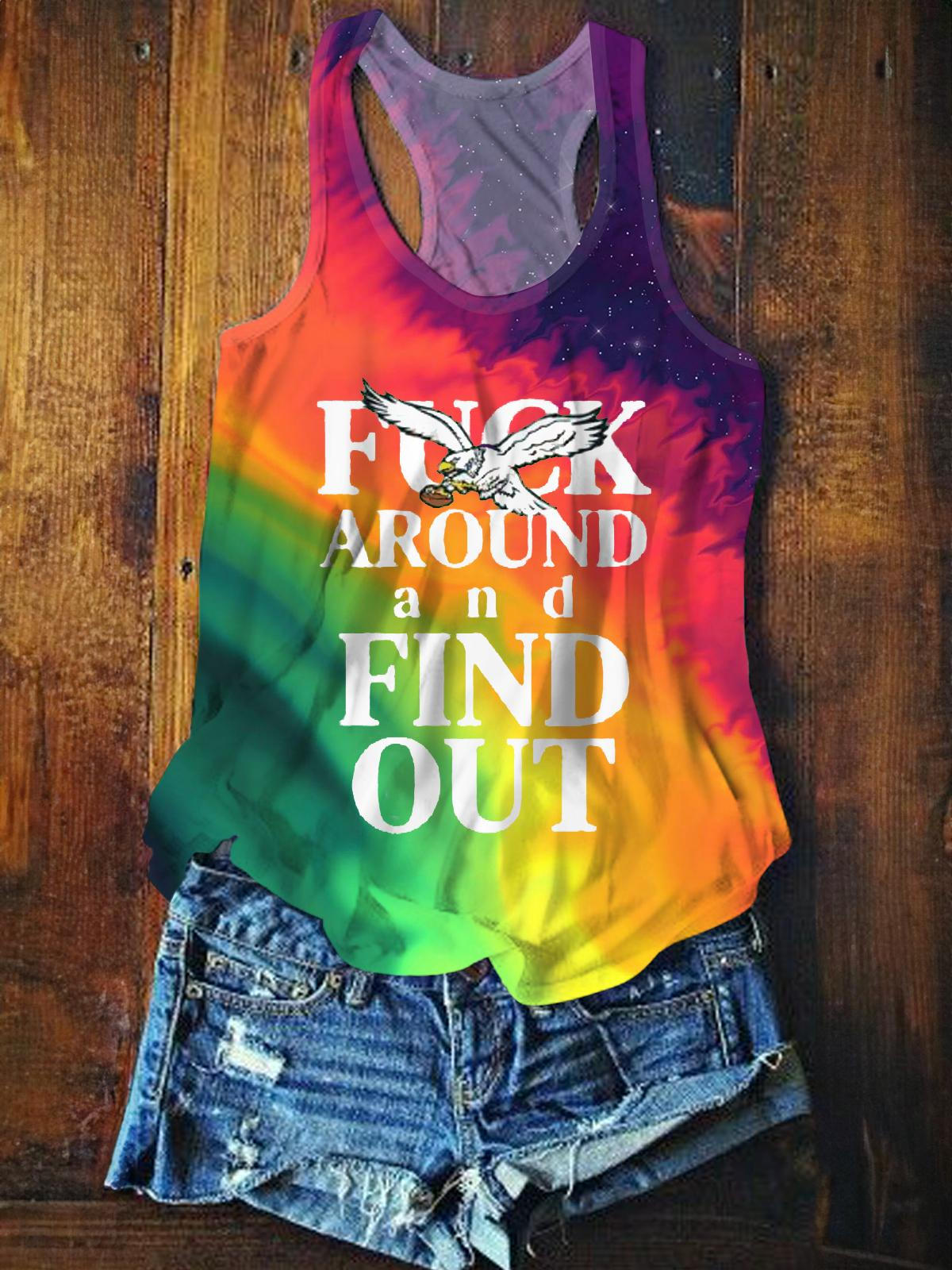 Fuck Around And Find Out Ball Print Tank Top