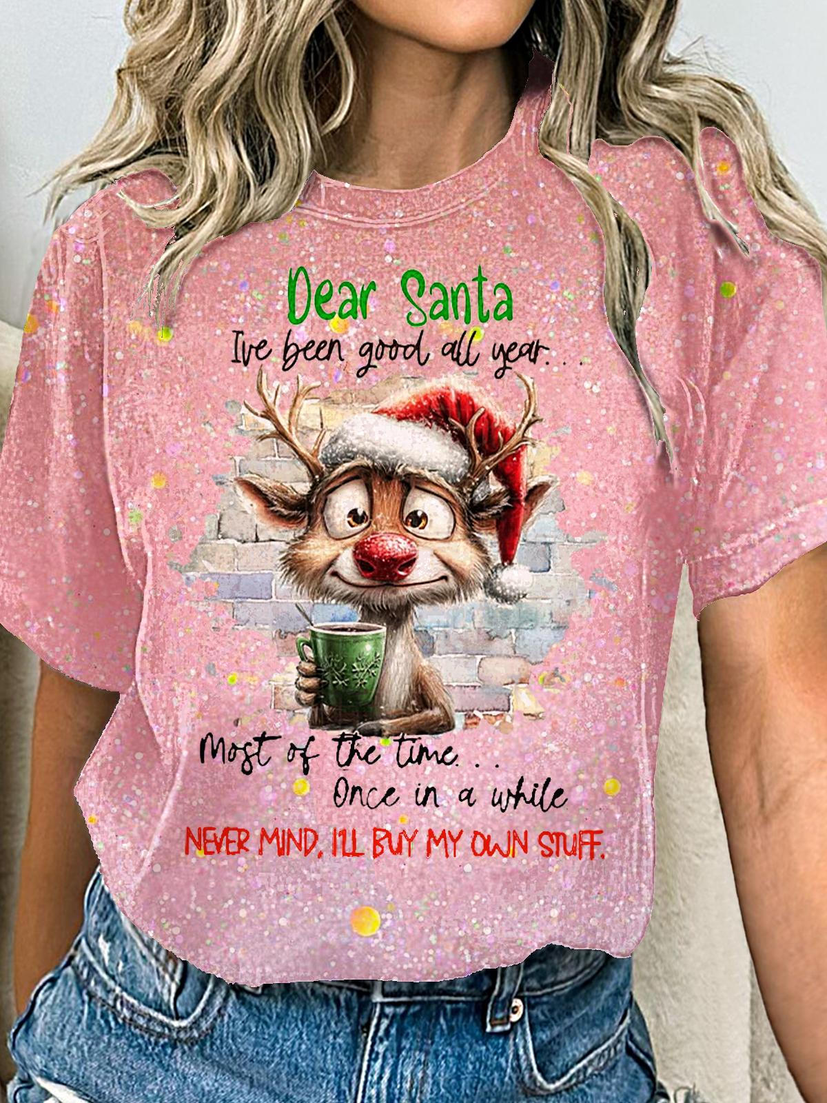 Christmas Fun Reindeer Crew Neck T-shirt