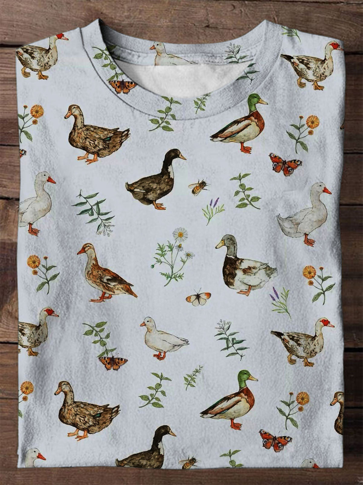 Cute Duck Spring Leisure Vacation Print T-shirt