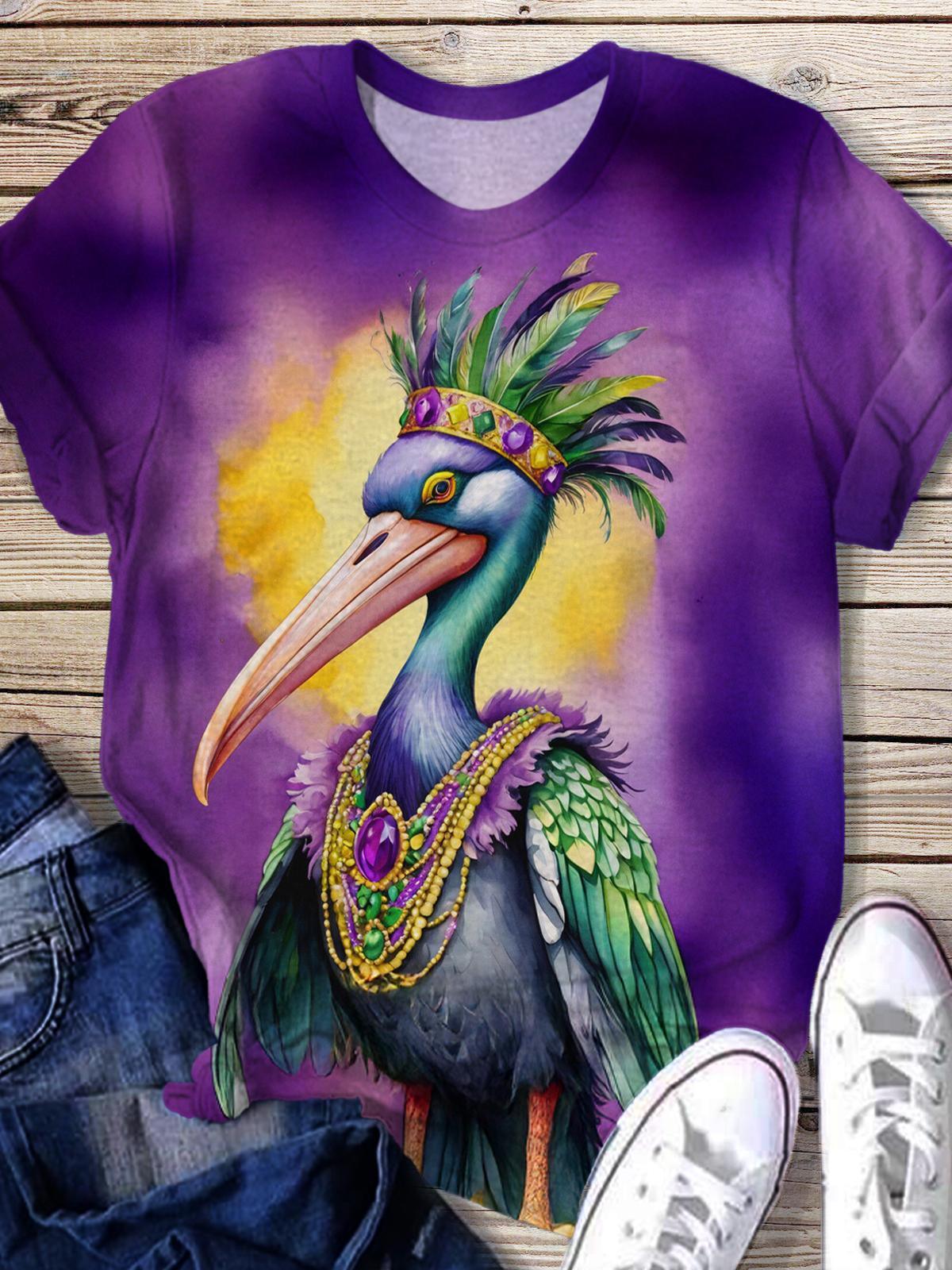 Pelican Mardi Gras Crew Neck T-shirt