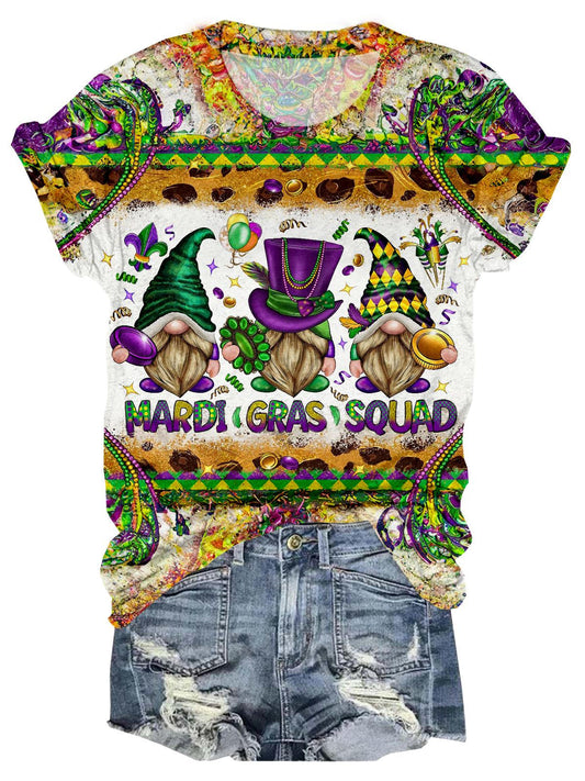 Mardi Gras Squad Crew Neck T-shirt