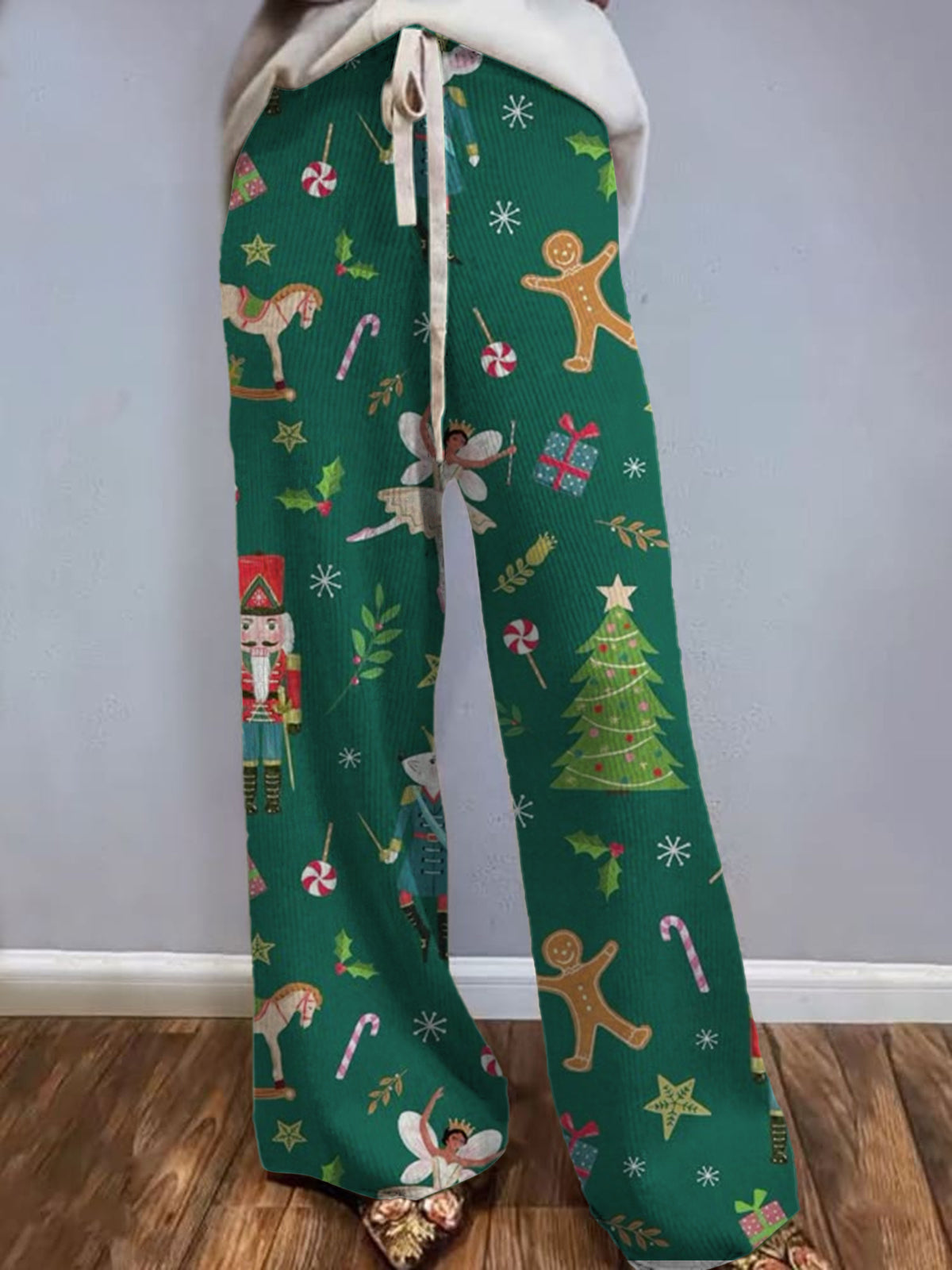 Women's Merry Christmas Vintage Fleece Casual Pants