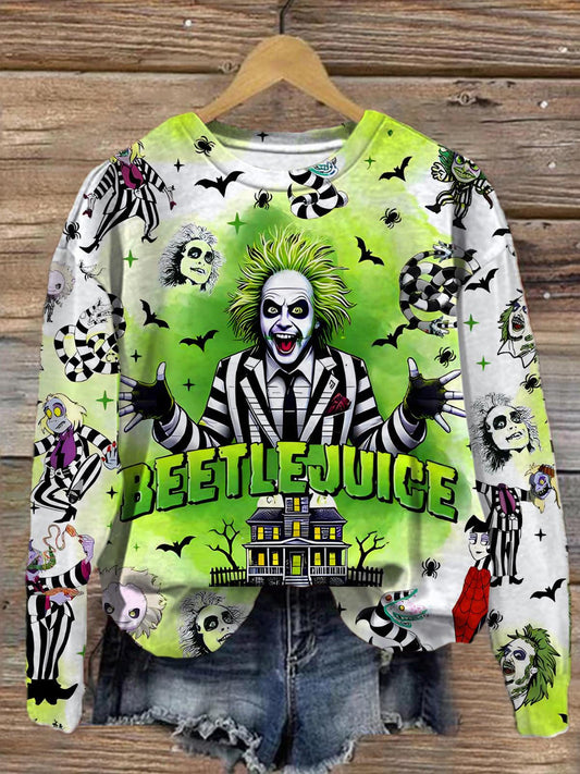 Women's Halloween Movie Horror Round Neck Long Sleeve Top