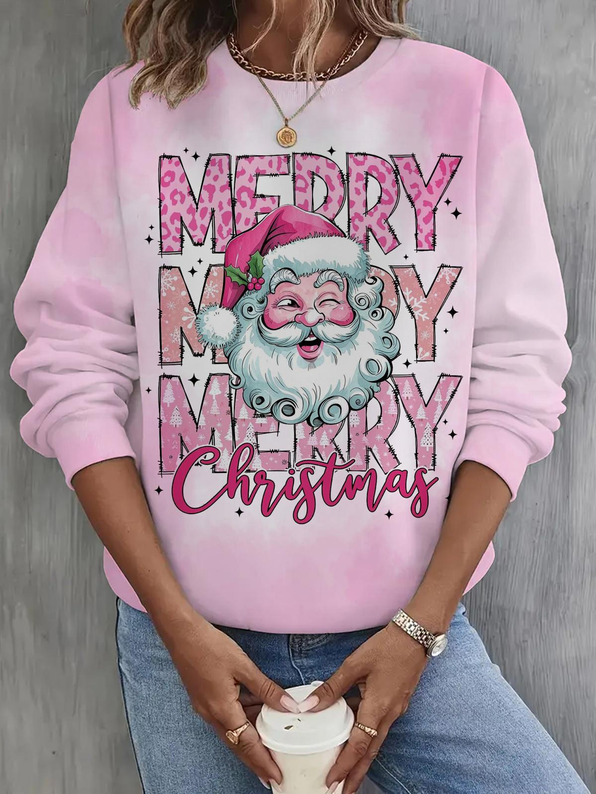 Women's Merry Merry Christmas Long Sleeve Casual Top