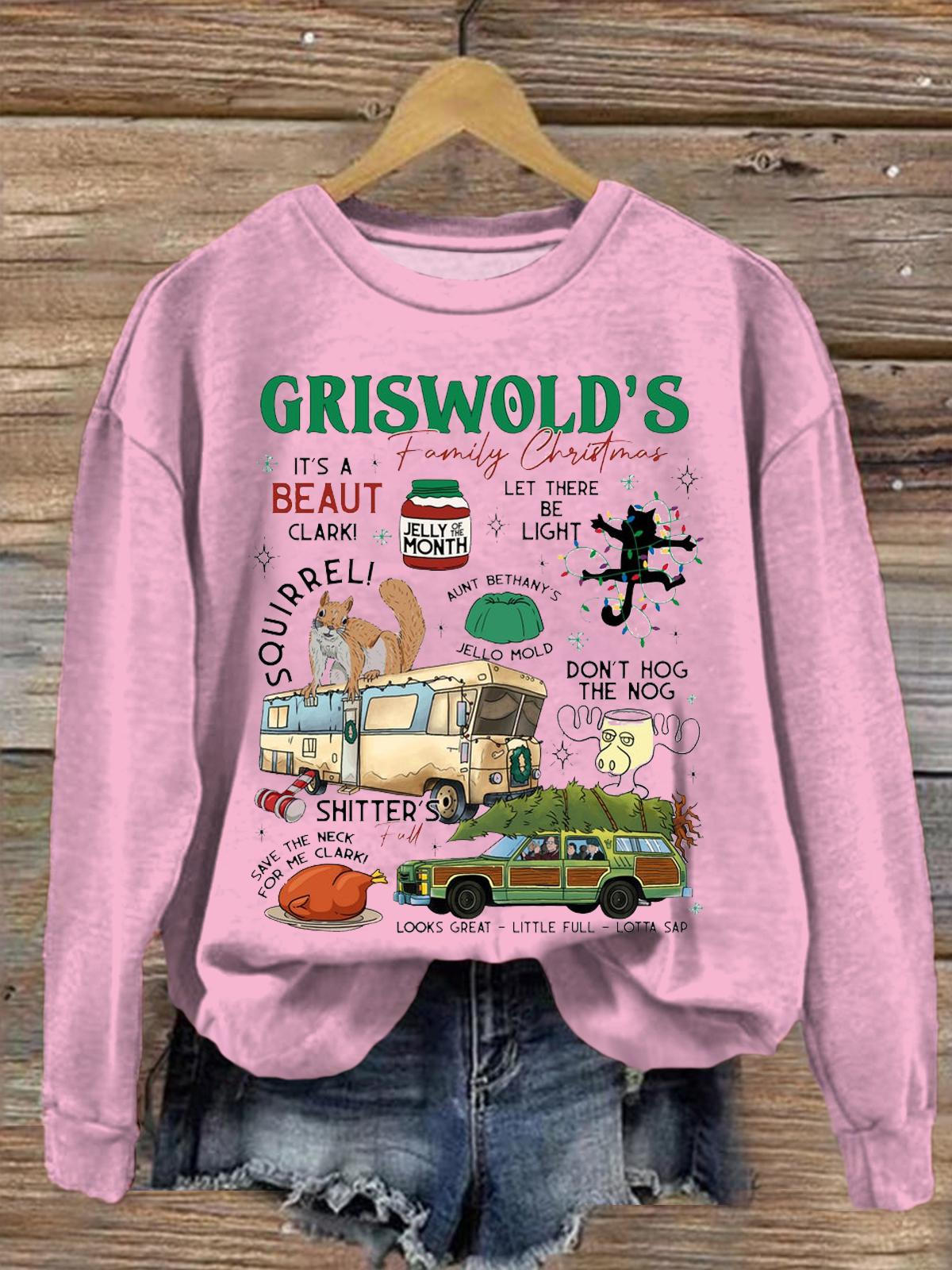 Women's Griswold christmas Round Neck Long Sleeve Top