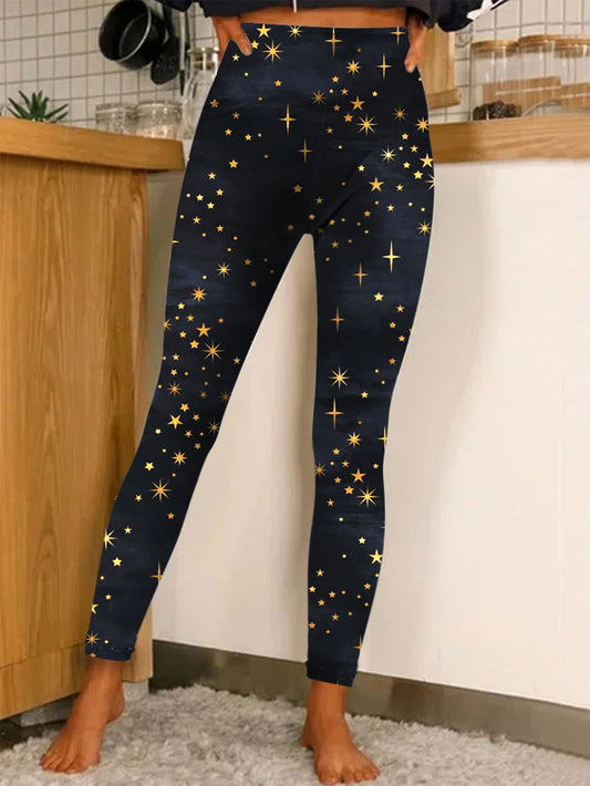 Women's Star Simple Print Casual Leggings