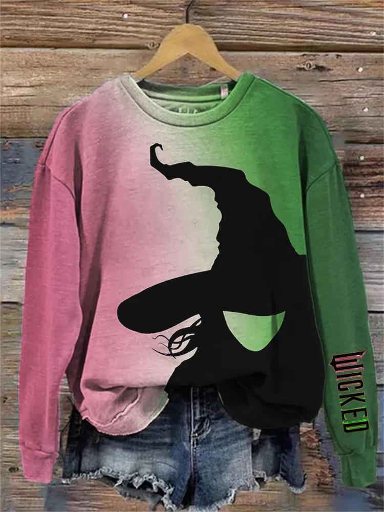 Witch And Princess Tie Dye Printed Sweatshirt