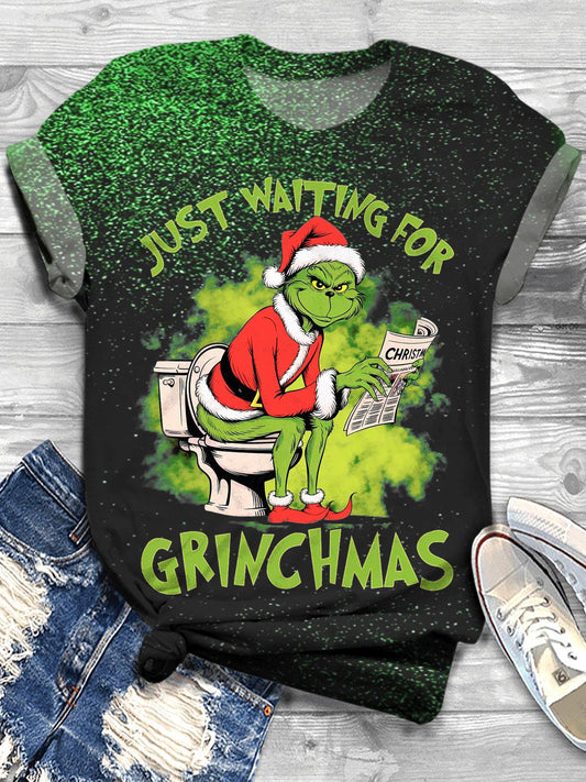 Just Waiting For Grinchmas Crew Neck T-shirt