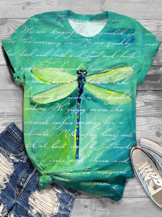 Dragonfly Crew Neck T-Shirt