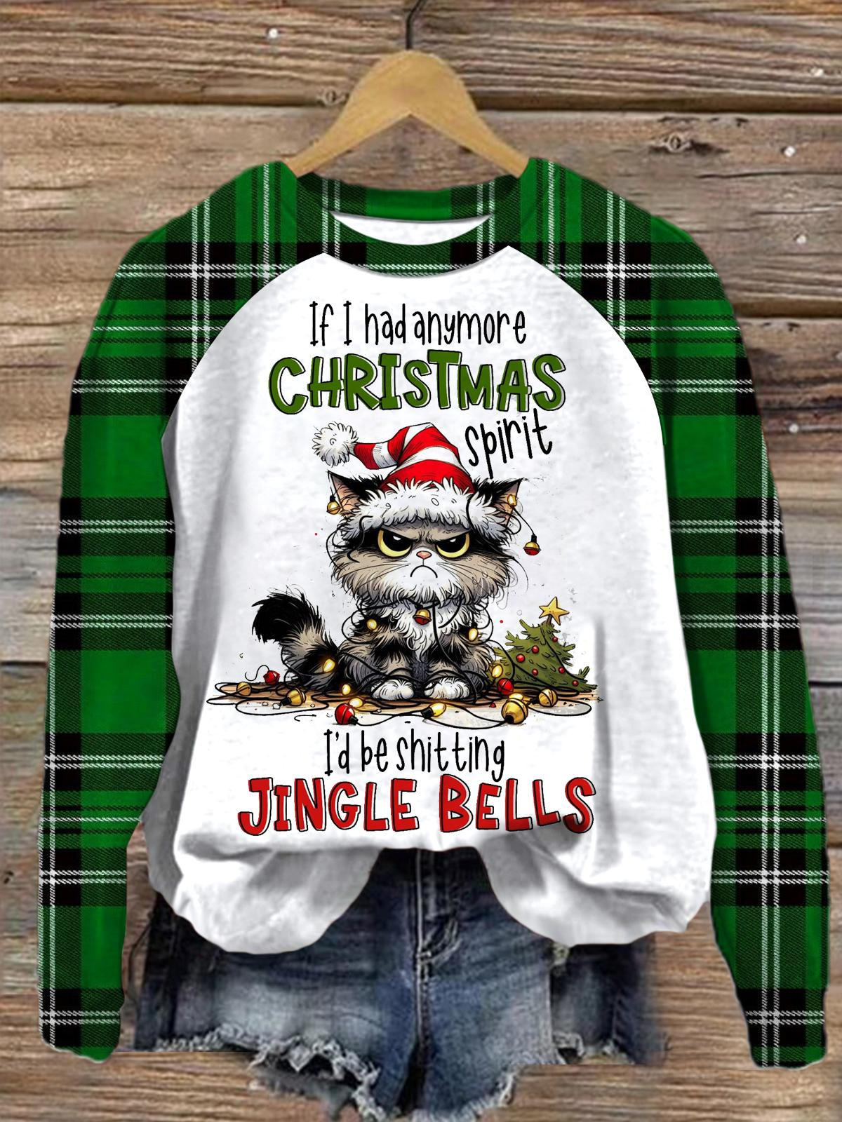 If I Had Anymore Christmas Spirit Long Sleeve Casual Top