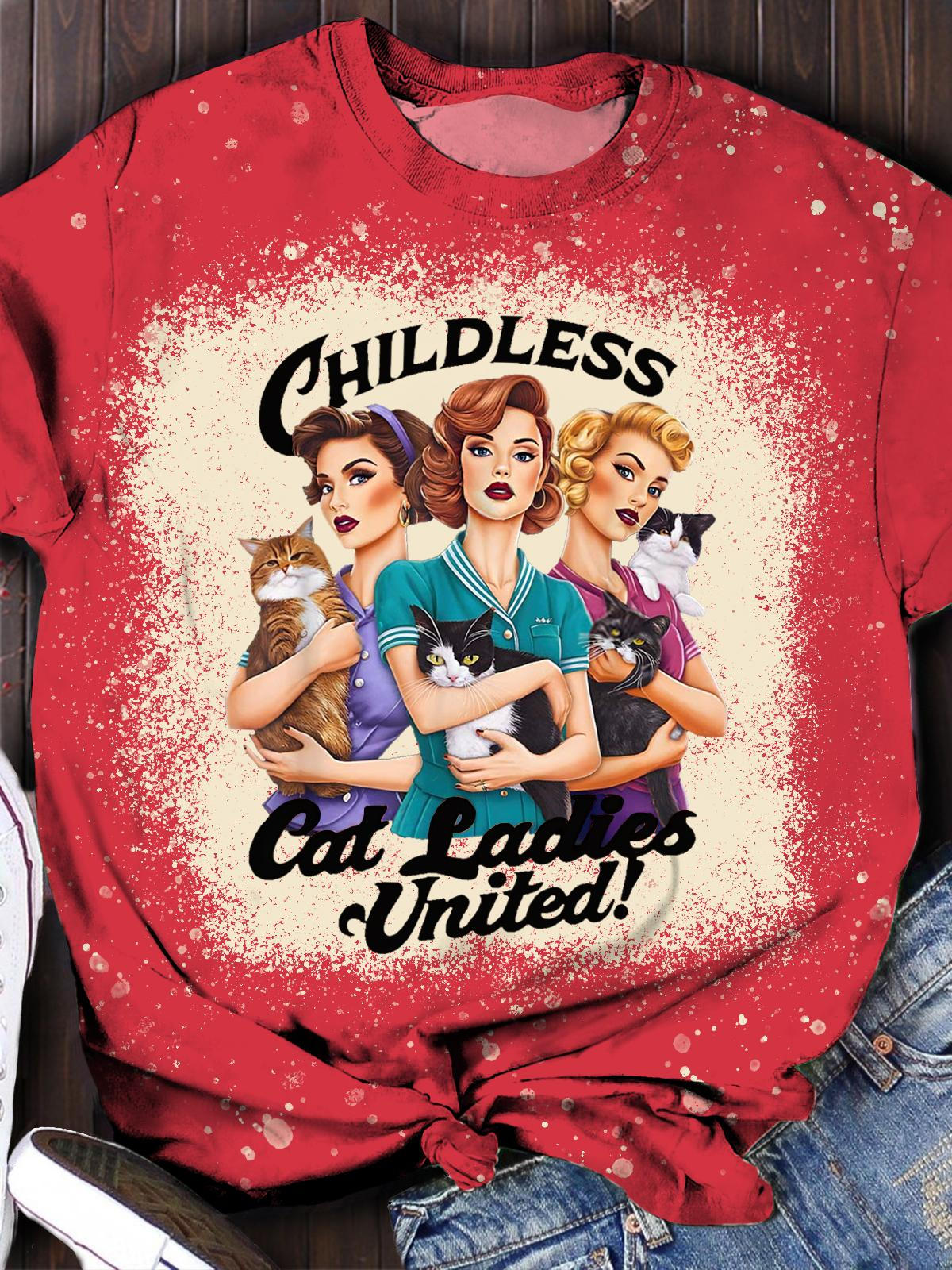 Childless Cat Lady United Crew Neck T-shirt