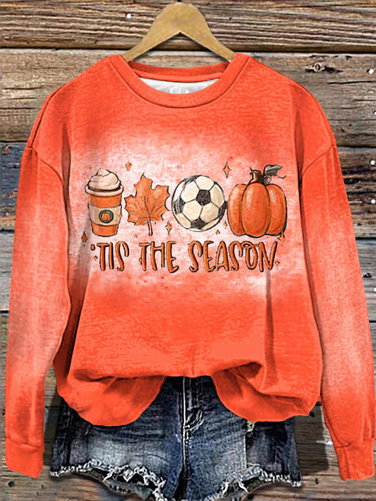 Women's Football Halloween Sports Crew Neck Casual Sweatshirt