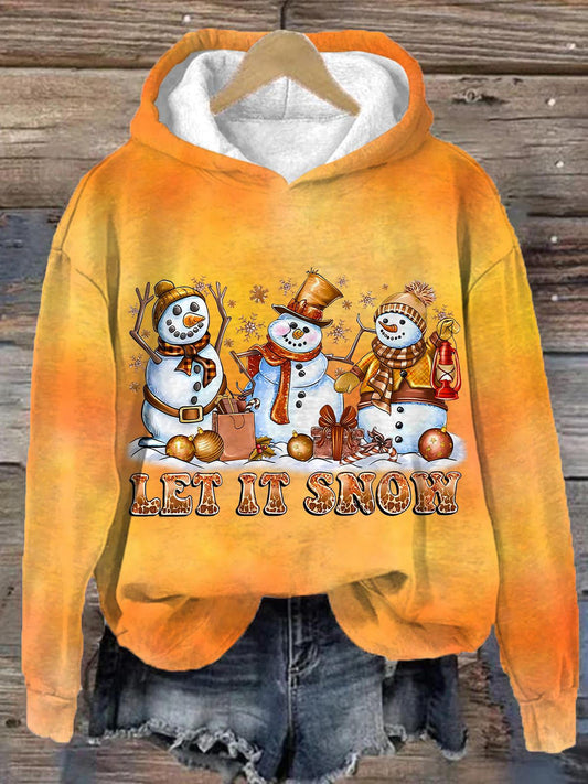 Let It Snow Long Sleeve Printed Hoodie