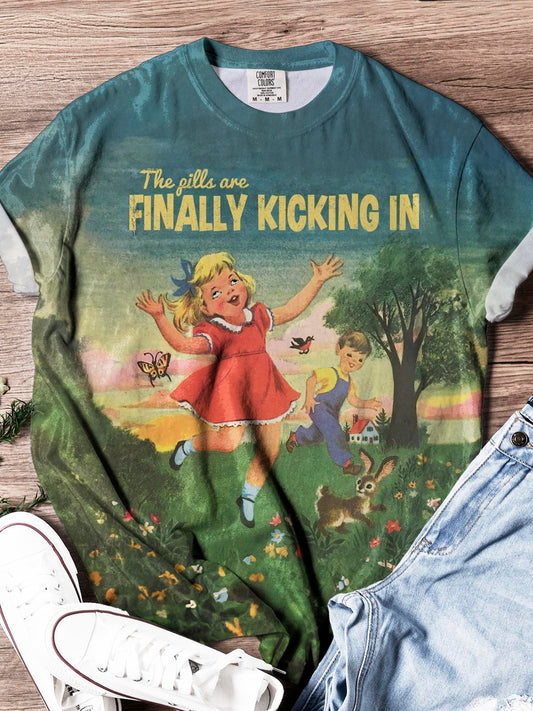 The Gills Are Finally Kicking In Vintage Picture Book Print T-shirt