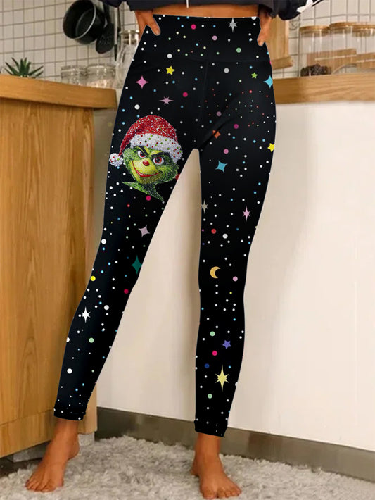 Christmas Eve Hide And Seek Print Leggings