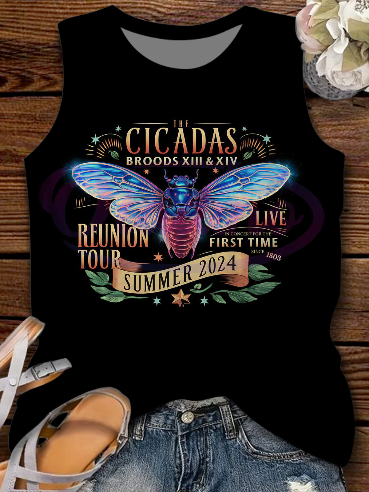 Cicadas Reunion Summer Tour Sleeveless Tank Top