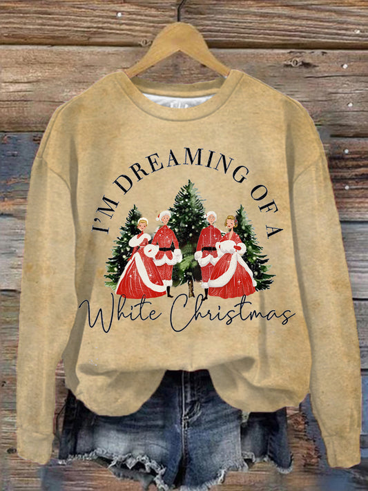 Women's Vintage Christmas Print Casual Top