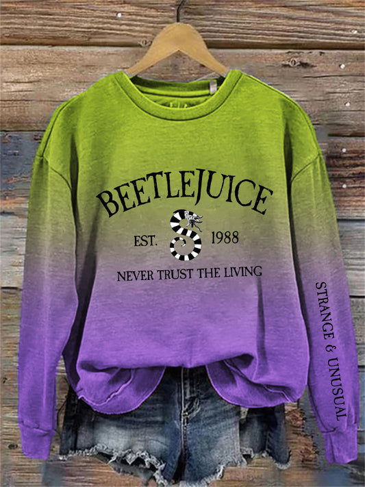 Women's Beetlejuice Never Trust The Living Halloween Long Sleeve Top