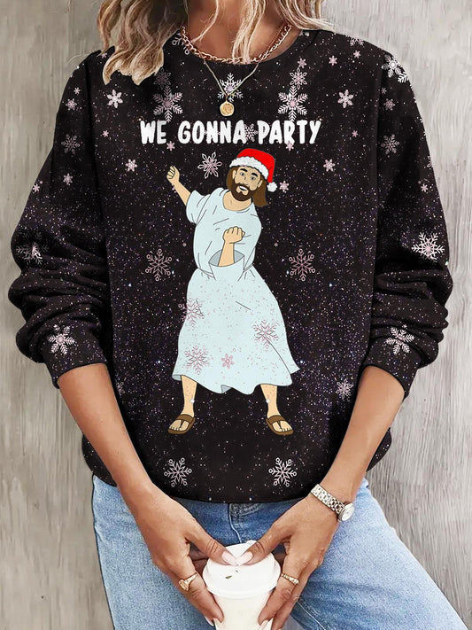 Christmas Jesus Birthday Long Sleeve Casual Top