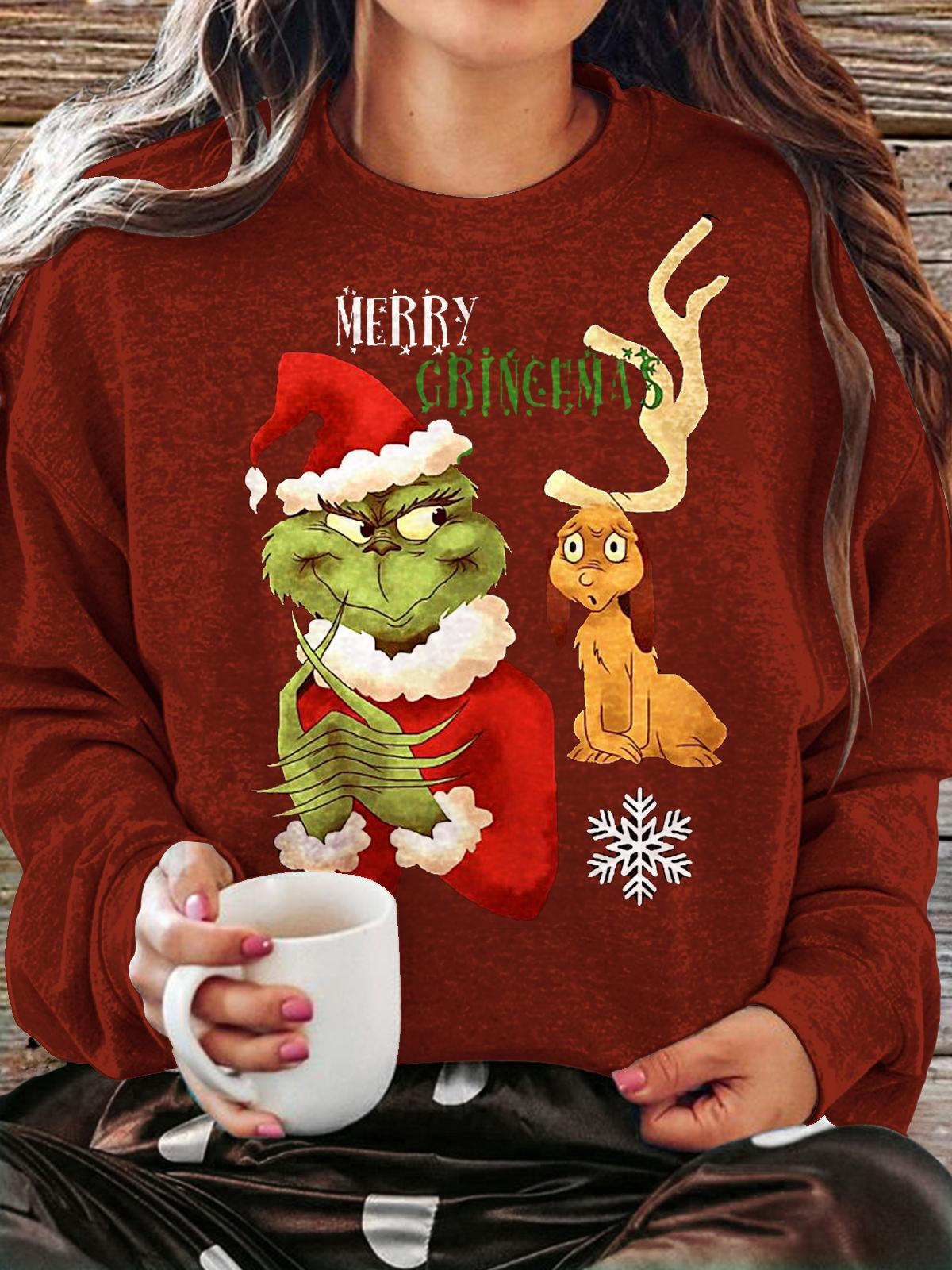 Women's Christmas Funny Movie Crew Neck Casual Sweatshirt