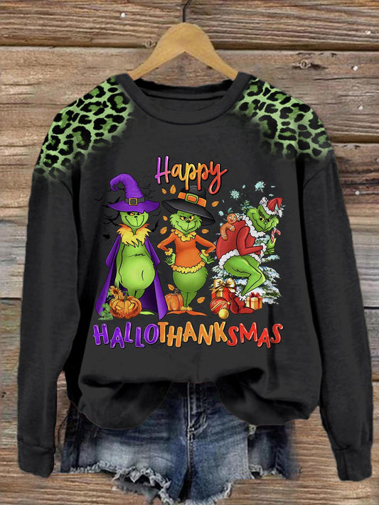 Women's Happy Hallothanksmas Long Sleeve Top