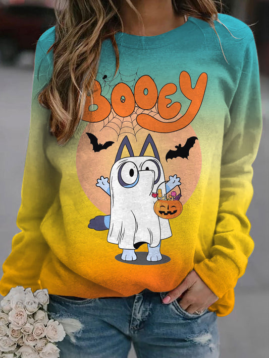 Bluey Booey Halloween Spooky Season Long Sleeve Casual Top