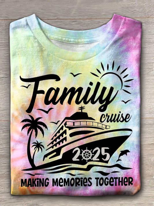 Family Cruise Vacation 2025 Crew Neck T-shirt