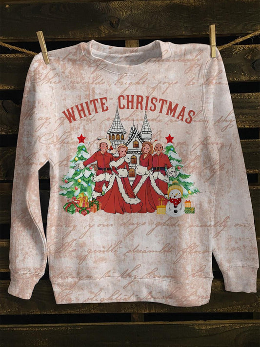 Retro Christmas Movie And Chill Long Sleeve Casual Top