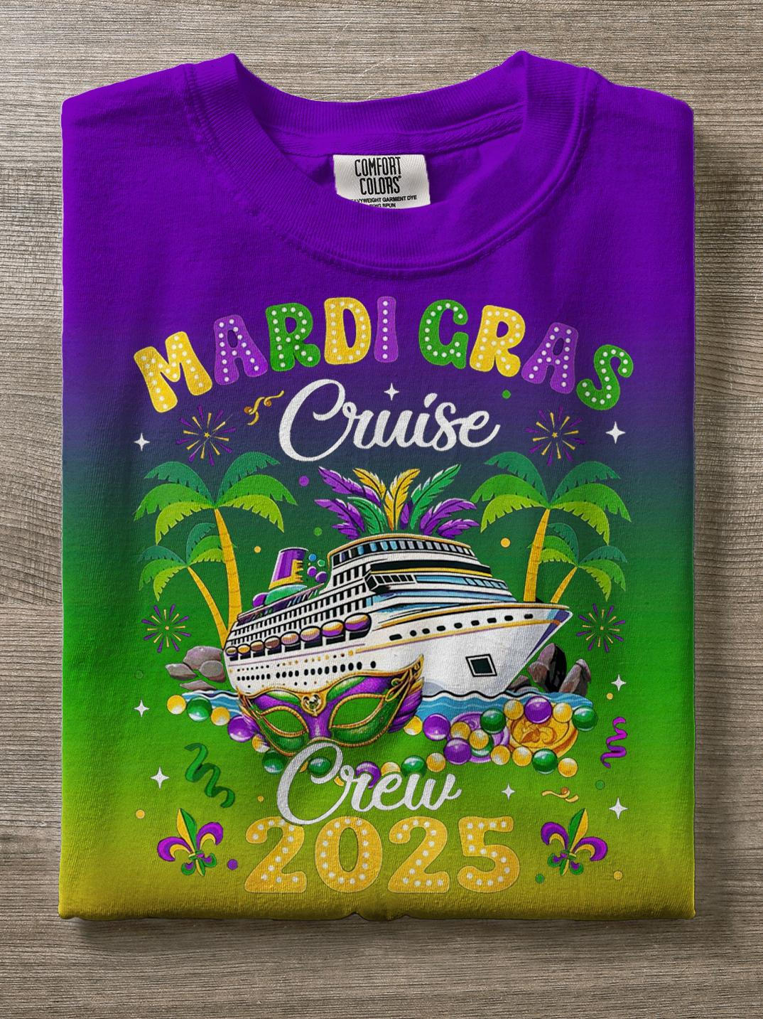 Cruise Ship Mardi Gras 2025 Crew Neck T-shirt