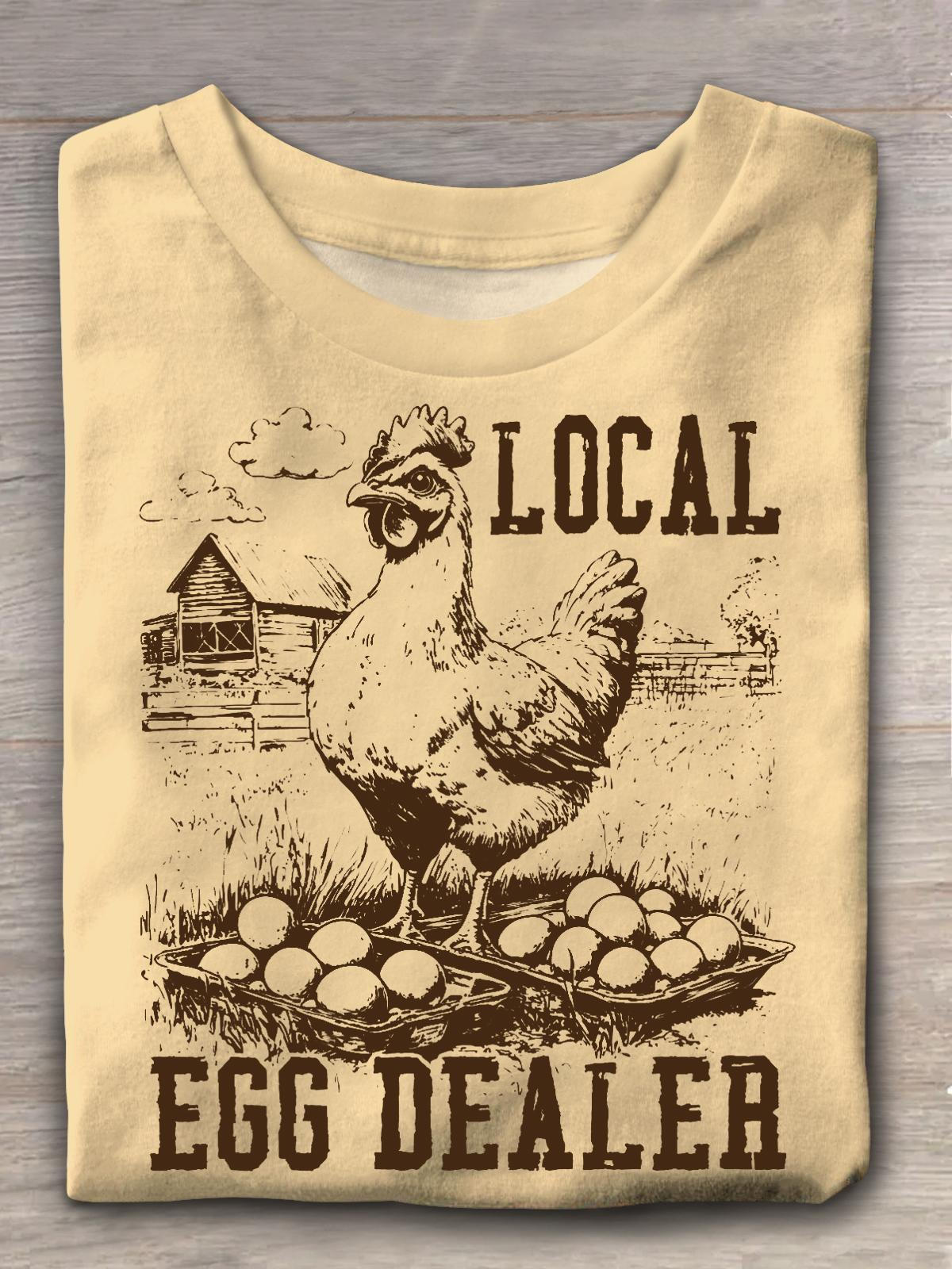 Local Egg Dealer Retro Funny Chicken T-shirt