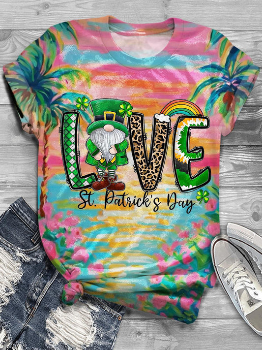 St. Patrick Day Live Cute Dwarf Fun Casual Holiday Print T-shirt