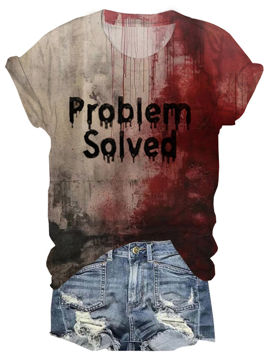 Problem Solved Halloween Crew Neck T-shirt