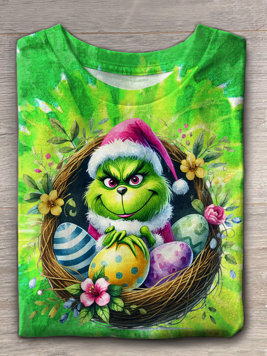 Green Monster Easter Eggs Crew Neck T-shirt