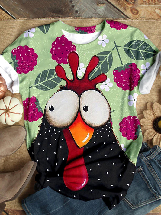 Chicken Grape Crew Neck T-shirt