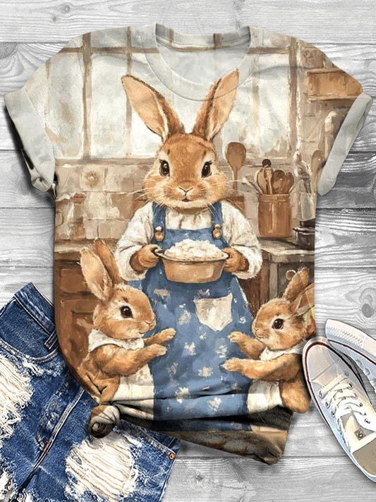 Beatrix Potter Rabbits Printed Crew Neck T-shirt