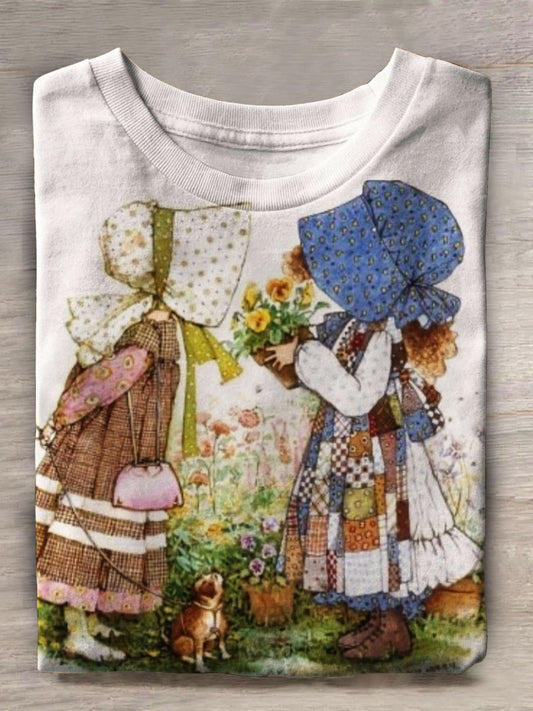 Holly Hobbie Vintage Print Crew Neck T-shirt