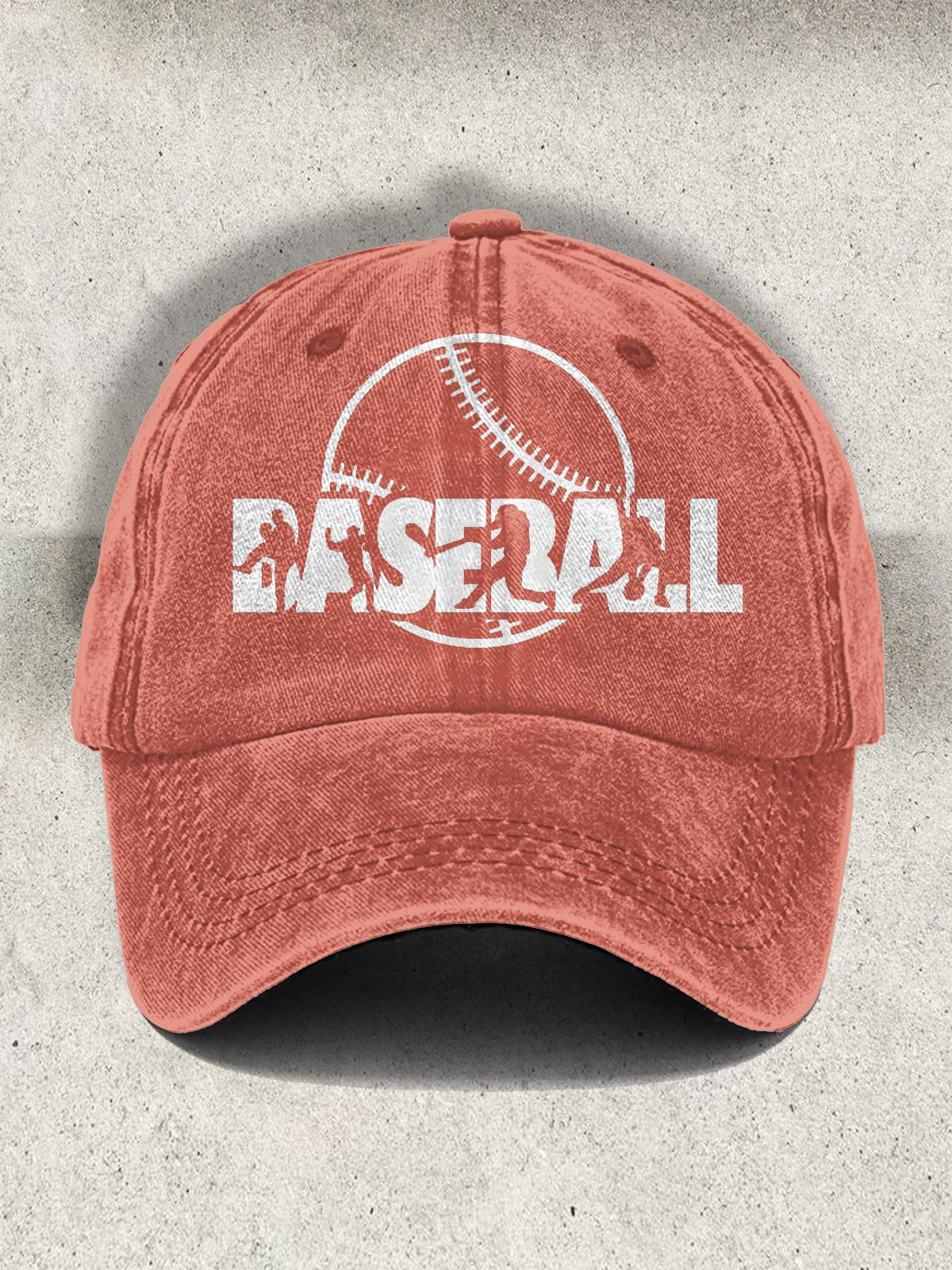 Retro Baseball Silhouette Baseball Cap