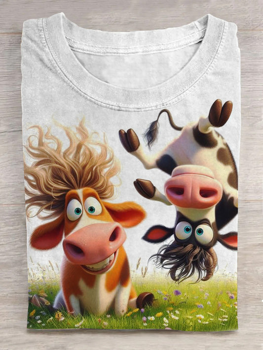 Funny Cow Crew Neck T-shirt