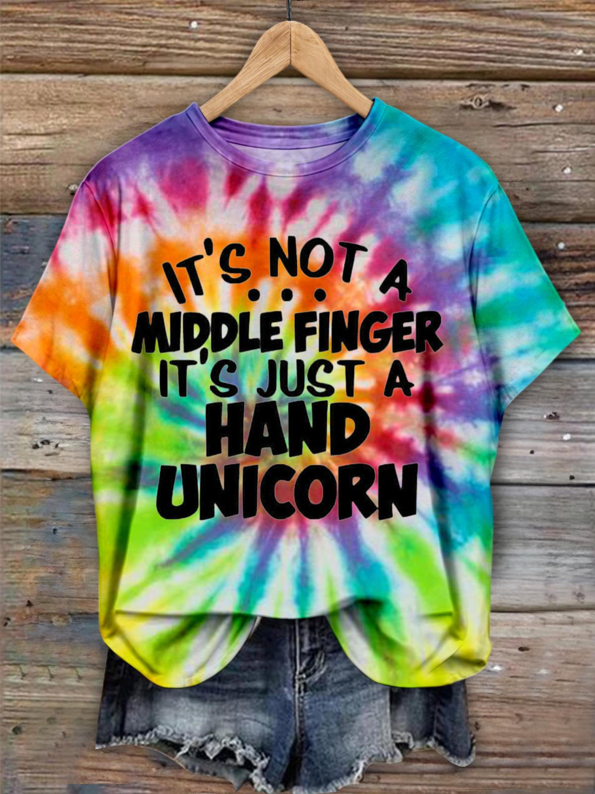 It's Not A Middle Finger Tie Dye Crew Neck T-shirt