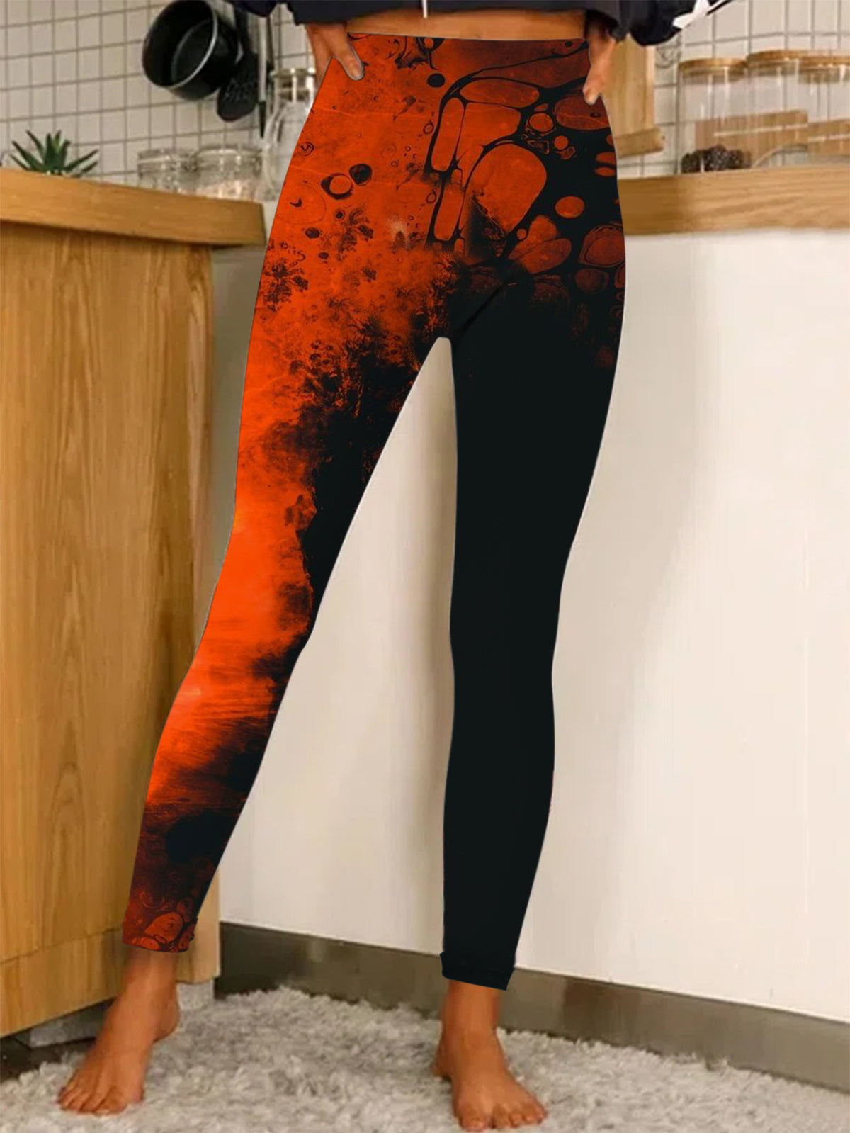 Women's Gradient Print Casual Skinny Pants