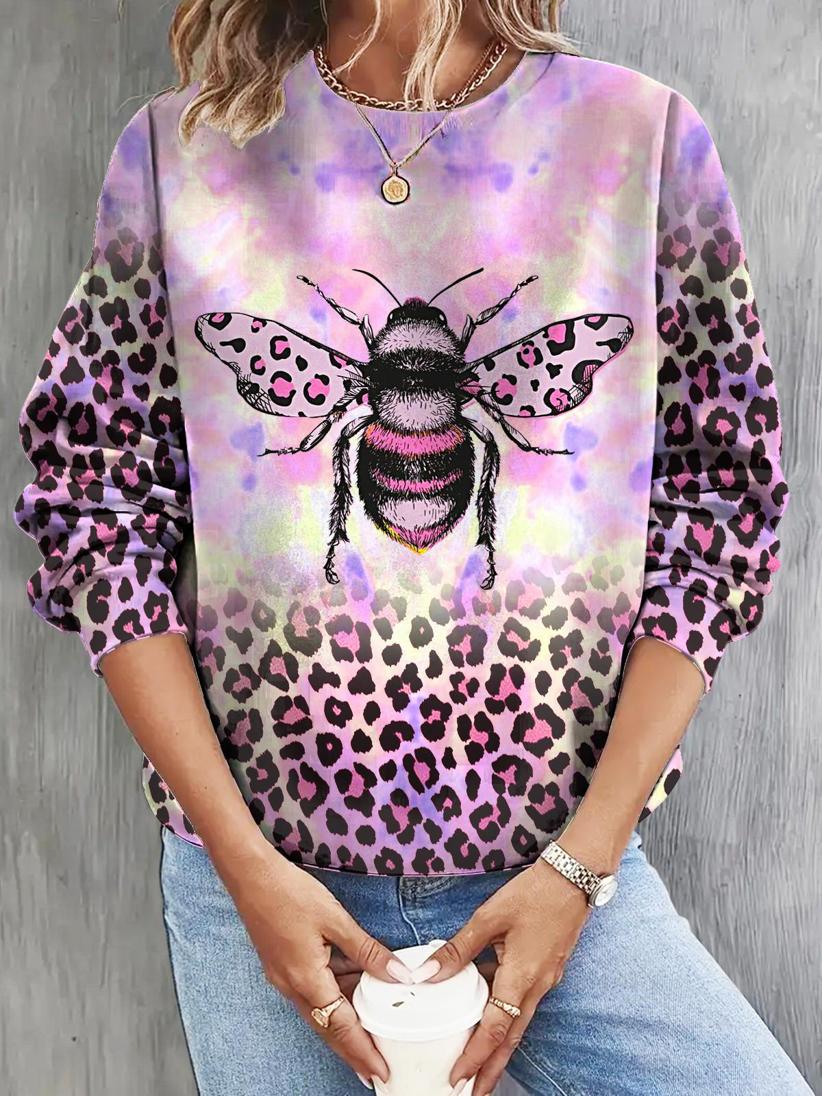 Women's October Pink Bee Long Sleeve Casual Top