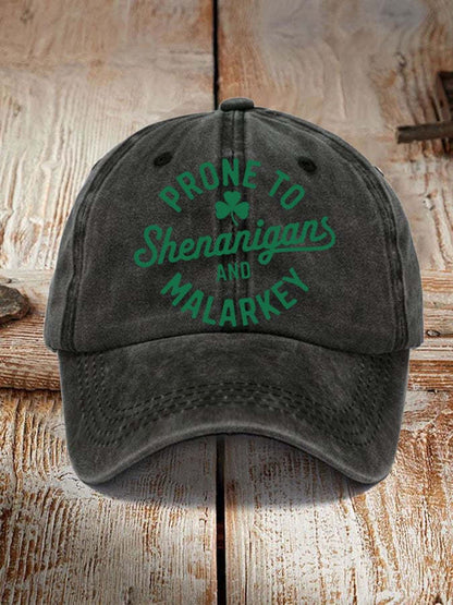 Prone To Shenanigans And Malarkey St. Patrick'S Day Print Baseball Cap