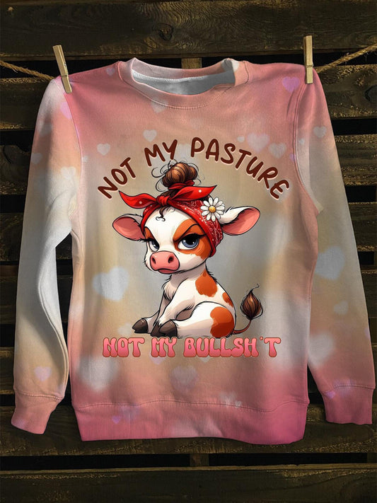 Women's Cute Cow Long Sleeve Casual Top