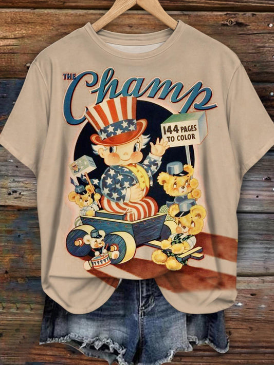 Champ Retro Print Short Sleeve Crew Neck T-shirt